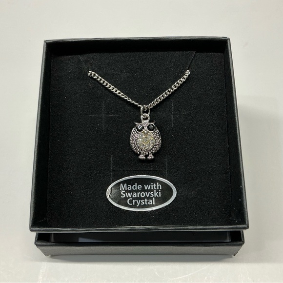 Swarovski Jewelry - Swarovski Silver Crystal Owl Necklace